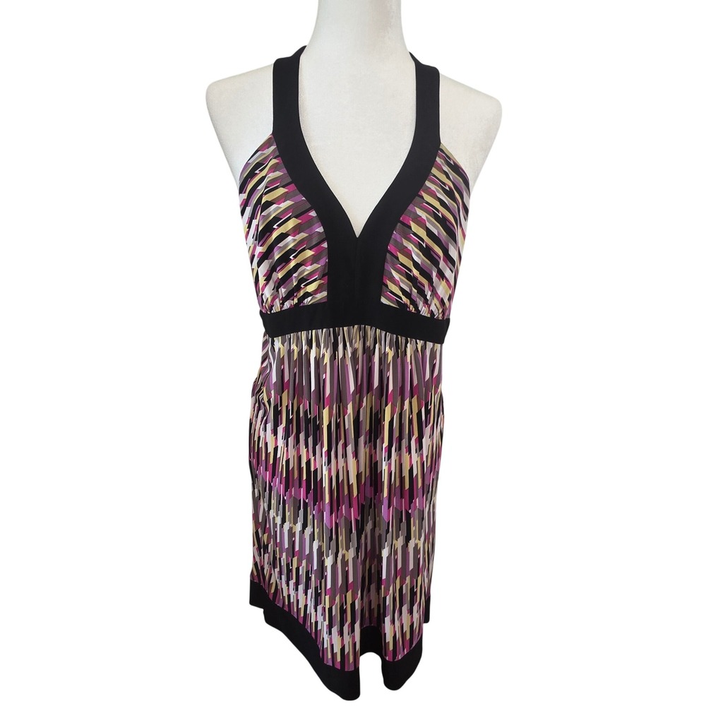 Max and Cleo Halter Dress Mini Black Yellow Purple Retro Y2K Homecoming Party 12
